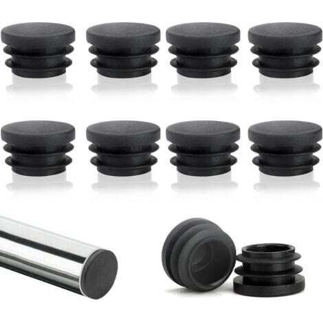 Lot de 10 capuchons de lattes rondes de 22 mm, capuchons de lattes en tube rond, capuchons de chaise ronds en plastique, capuchons d'ailes ronds, protection parfaite pour les meubles et les sols (1/4)