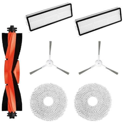 Pi��ces d��tach��es pour aspirateur Xiaomi Mijia Omni 2 C102CN, B101CN, B116, X10 : brosse principale, filtre HEPA, chiffon de nettoyage et accessoires.