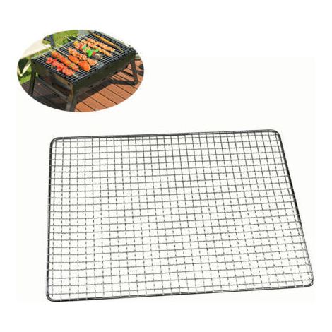 (25x40cm)Filet de Cuisson en Carbone pour Barbecue, Grille de Cuisson, Grille de Barbecue en Acier Inoxydable, 25 x 40 cm, 30 x 45 cm, 38 x 50 cm pour Pique-Nique en Jardin Plein air, Barbecue (1/4)