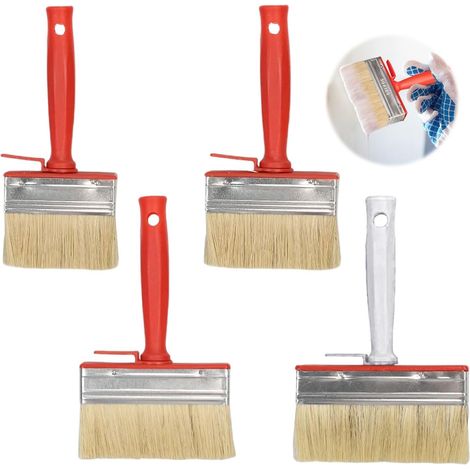 4 pièces Pinceau Vernis Bois,Pinceaux pour Peindre Les Murs,Pinceau Peinture Plat,Pinceaux pour Murs,Pinceaux Plats,adaptées pour Le revêtement extérieur,la Peinture et la décoration intérieure. (1/5)