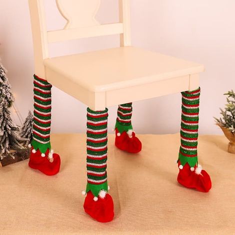 protège-pieds de chaise pour Noël (rouges) (1/4)