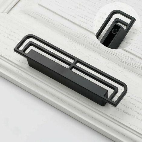 2 poignées tiroir noires pour armoire cuisine et chambre (1/4)