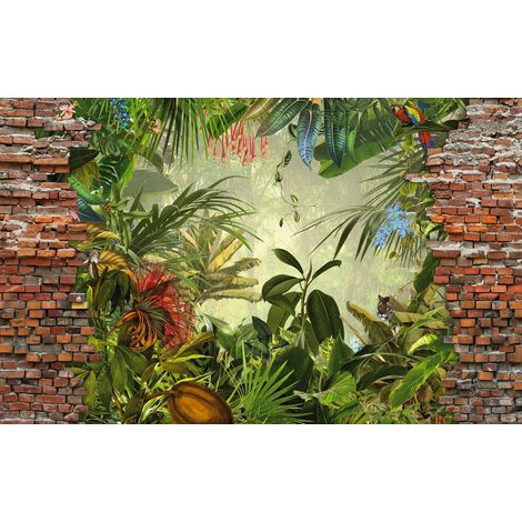 Papier peint panoramique modern,naturel Vue Jungle Bricklane (1/3)