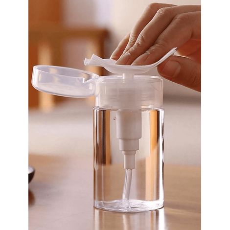 Flacons pompe pressant réutilisables transparents – distributeurs vides pour acétone et cosmétiques, essentiels de voyage pour la salle de bain, la plage et les vacances d’été, 200ml-2pcs (1/5)