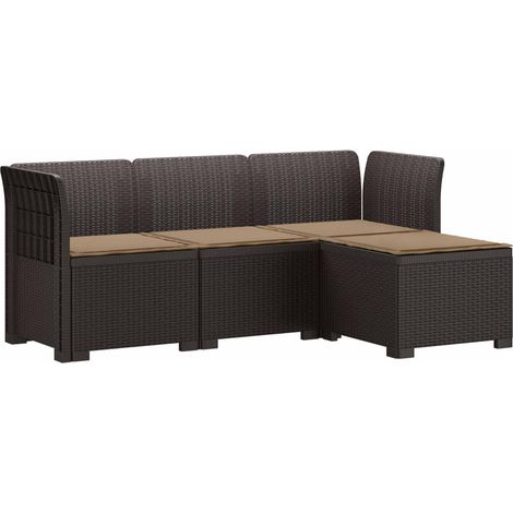 vidaXL Sofá de Jardín para 4 Personas con Cojines y Diseño de Rattan (1/2)