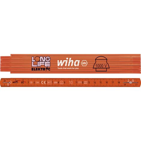 Wiha Metro a stecche da elettricista Longlife 2 m Metrico, 10 stecche 15 mm (42068)