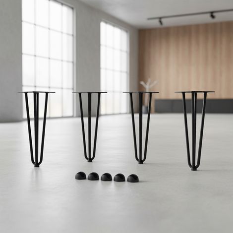 Melko Hairpinlegs 72CM Stützfuß Schwarz Tischuntergestell Haarnadelbein Möbelfuß 