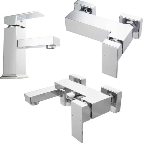 PaulGurkes Armaturen Set Serie eckig Mischbatterie Wasserhahn (1/5)