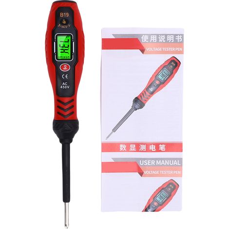 Testeur tension AC numérique avec embout tournevis – Détecteur NCV LCD, alarme son lumière, fil phase neutre, arrêt auto rouge Ph (1/5)