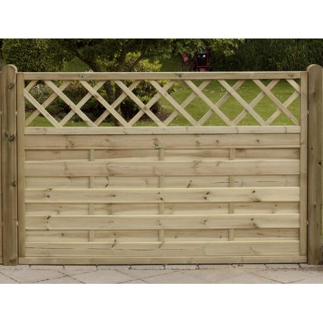 Plus Zaun Bergen mit Rankgitter 180 x 120 cm Druckimprägniert