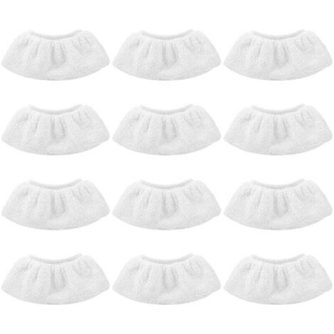 12 Pièces Bonnettes Microfibre,Lingettes Accessoire pour Nettoyeur à Vapeur, Compatibles avec la Majorité des Nettoyeurs à Vapeur, ,Lavables et Réutilisables (1/4)