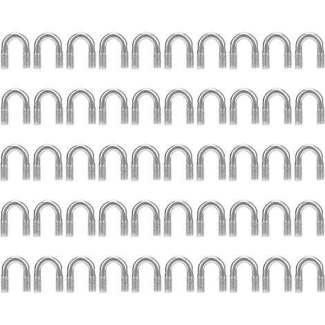 50-teiliges U-Bügel-Set, U-förmig, Edelstahl 304, Heck- und Bugösen-Zubehör, Ersatzteil M6x8
