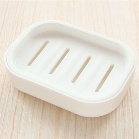 Porte-savon blanc avec couvercle, Boîte à savon double couche, porte-savon à drainage, Boîte à savon double, porte-savon pour la salle de bain et la douche (1/5)