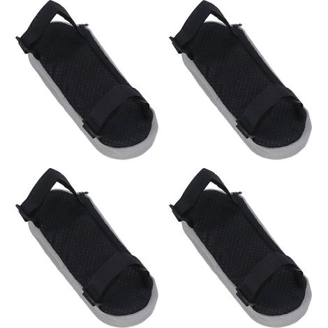 Lot de 4 coussins d'accoudoirs de chaise en mousse souple avec sangle réglable, multifonctionnels, pour chaises de bureau et fauteuils roulants (gris). (1/4)