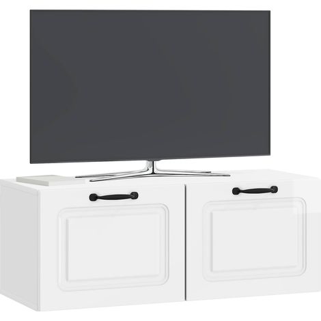 Maison Exclusive - Wandmontierter TV-Schrank Hochglanz Weiß 78,5