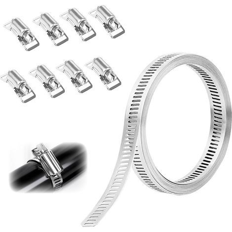 Colliers de serrage de 3,5 m en acier inoxydable 304 avec technologie de fixation pour tous les projets de tuyaux, pour tuyau d'eau, tuyau de gaz, tuyau automobile et piscine, machine à (1/5)