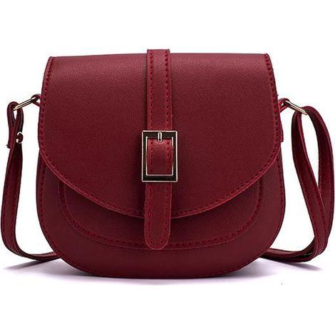 Sac à bandoulière en cuir PU imperméable pour femme (rouge)