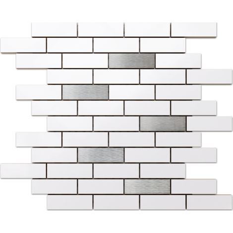 Ilcom mosaico in ceramica per bagno o cucina 37.3cm x 29.8cm - Silver mine mat (1/5)