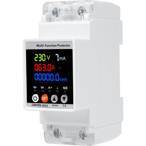 Disjoncteur Intelligent 63A - Protection Surtension/Sous-tension - Rail DIN - Réarmement Auto (1/5)