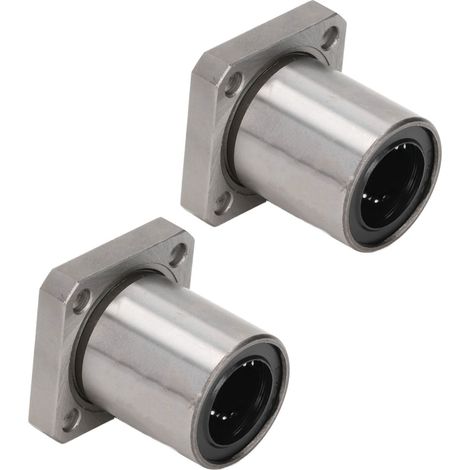Lot de 2 paliers à billes linéaires à bride carrée LMK20UU acier 20mm alésage 32mm ext 42mm long guide ligne (1/5)