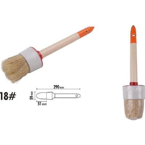 Pinceau Manche Bois Poils Naturels Tete Ronde 51mm 18" 90297 (1/2)