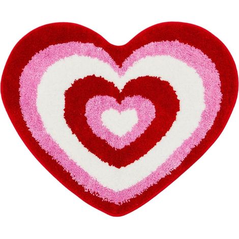 Tapis de Sol en Forme de Cœur - Idéal pour la Saint-Valentin, Tapis de Salle de Bain ou Décoratif pour Porte d'Entrée - Décoration Festive et Romantique. (1/5)