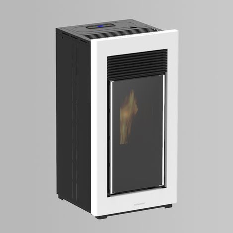 Estufa de Pellets 11 kW ZANTE Blanca Autolimpiante hasta 90 m² (1/4)