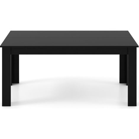 Mesa de comedor 160 x 80 x 76 cm para 6-8 personas estable y cómoda estilo moderno madera negra 200017056