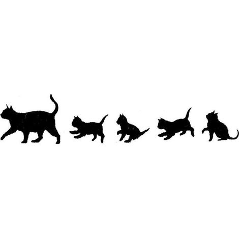 Artemio - Tampon en bois Chat bordure 56x11mm