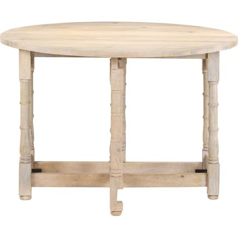 Maison Exclusive - Tavolo da Pranzo Rotondo 110x76 cm in Legno Massello di Mango (1/5)