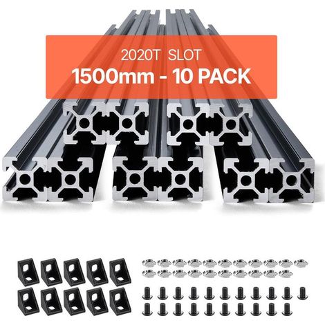 Anodisé et résistant, pour structures stables, profilé aluminium 2020 rainure en T pour CNC et gravure laser (1/5)