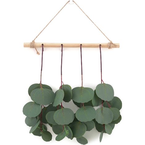 Guirlande Décorative En Bois Naturel Avec Feuilles Rondes Vert Foncé, Simulacre D'Eucalyptus Pour Mariage Et Fête, Style Rustique Et Bohème-KZQ (1/2)