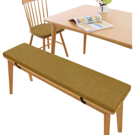 1 Coussin de banc, 80x45x5 cm, mousse haute densité, housse en lin lavable, intérieur extérieur (1/5)