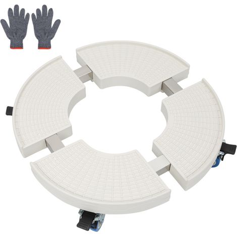SWANEW Carrello per piante sottobicchiere bianco sottobicchiere mobile stabile da esterno rotondo da 38 cm a 52 cm (1/5)