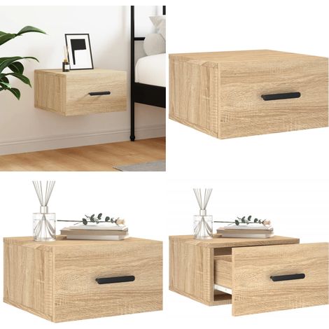 Wand-Nachttisch Sonoma-Eiche 35x35x20 cm - Wandmontage - Holz Nachttisch (1/5)