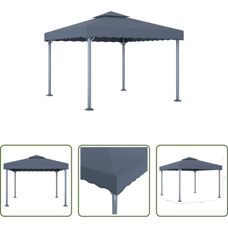 Abri extérieur - Tonnelle 300x300 cm Anthracite Aluminium (1/5)