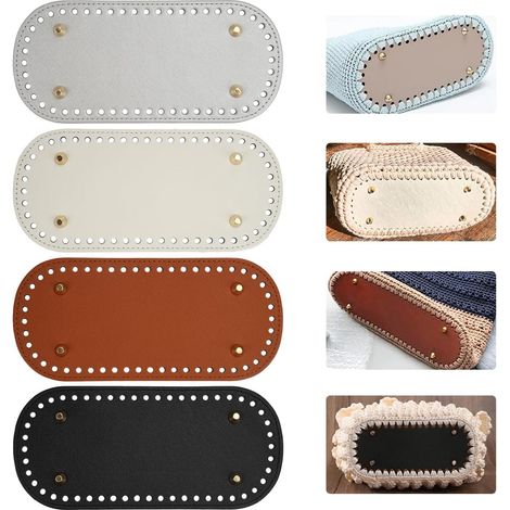 bases para bolsos de ganchillo, 4 colores de ganchos en S de cuero sintético. (1/5)