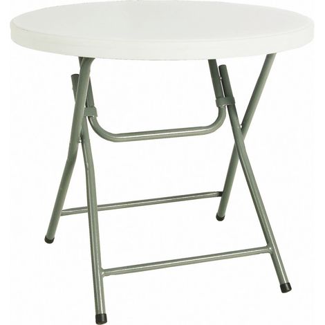 Mesa redonda plegable interior, exterior Ø80 gris HAMLET garbar