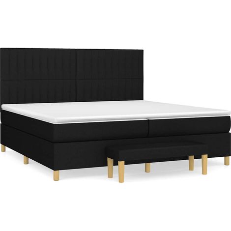 Maison Exclusive - Cama box spring con colchón tela negro 200x200 (1/5)