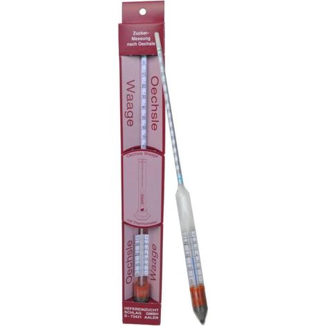 Vina Aräometer Mostwaage mit Thermometer 0 - 130°Oe Wein- und Obstverarbeitung