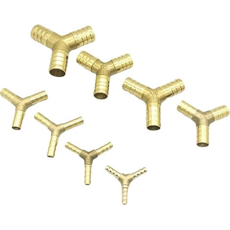Conector de tubería, material latón, tipo T, Y de 3 vías, espiga de 16 mm (1/2)