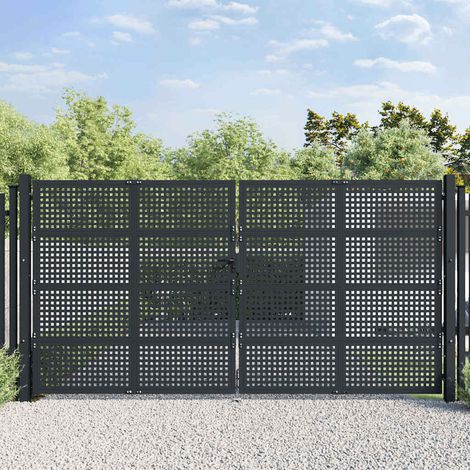 Portail de jardin anthracite 400 x 175 cm en acier