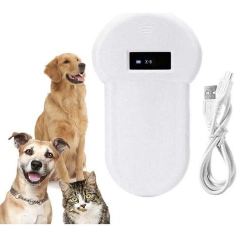 Lecteur de puces pour animaux de compagnie KKmoon, lecteur de poche LF 134,2 kHz, lecteur de puces pour animaux de compagnie de poche, lecteur d'identification de chat pour chien de compagnie