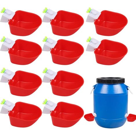 [French Days]Tasses d'arrosage de Poulet, Dispositif d'eau de Canard Automatique - Abreuvoir à volaille Pas Facile à casser, contrle de l'eau intégré, Fonction Automatique pour Dinde, Oiseaux (1/5)