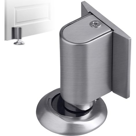 Arrêts de portes,aimant de butée de porte réglable en hauteur avec autocollants et vis, installation sans perçage en alliage d'aluminium convient aux sols et aux portes (1/4)