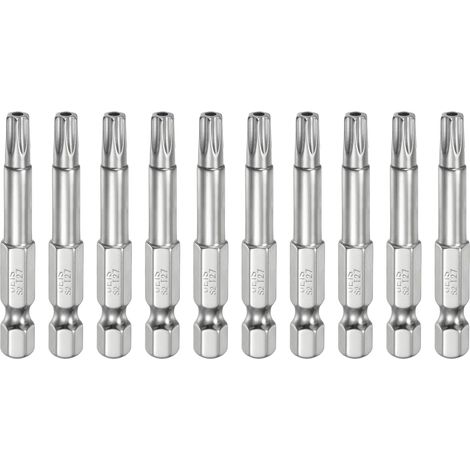 10Pcs T27 Embout Tournevis Torx 1/4" Hex Shank Longueur 2" (50mm) (1/5)
