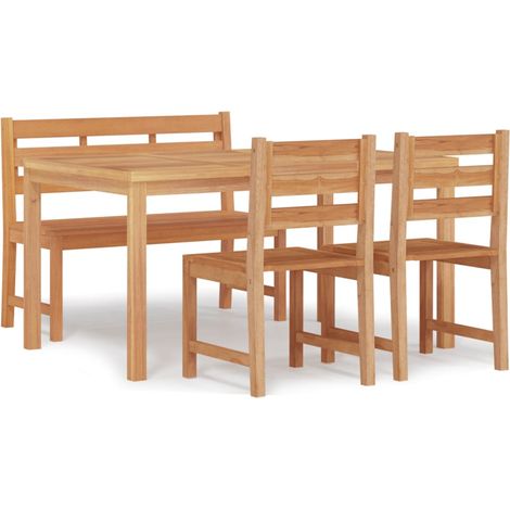 Maison Exclusive - 4-tlg. Garten-Essgruppe Massivholz Teak