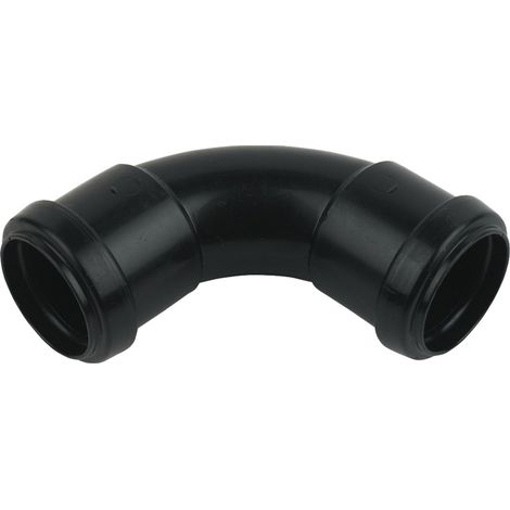 FloPlast 32mm Black Push Fit Waste 92.5 Degree Bend (1/2)