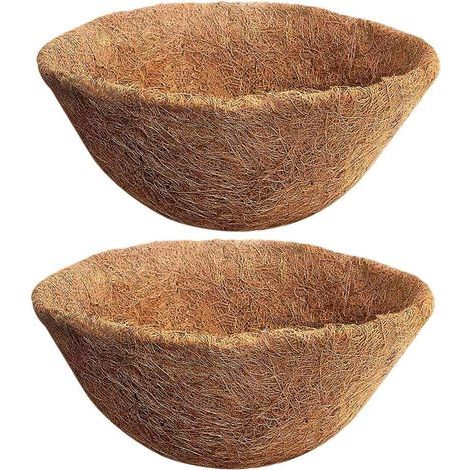 2 stuks 12 inch natuurlijke Coco Liner hangmand liner voor bloempotten plantenbakken coco vezel vervanging voor wandkuip kokosnoot vezel liner voor bloemen Vine Pot tuingroenten (1/5)