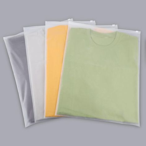 50 x 35 x 45 cm Plastic Bag for Clothing Storage, Transparent Frosted Zip Bag for Clothing Store (No Ventilation Holes) (1/5)